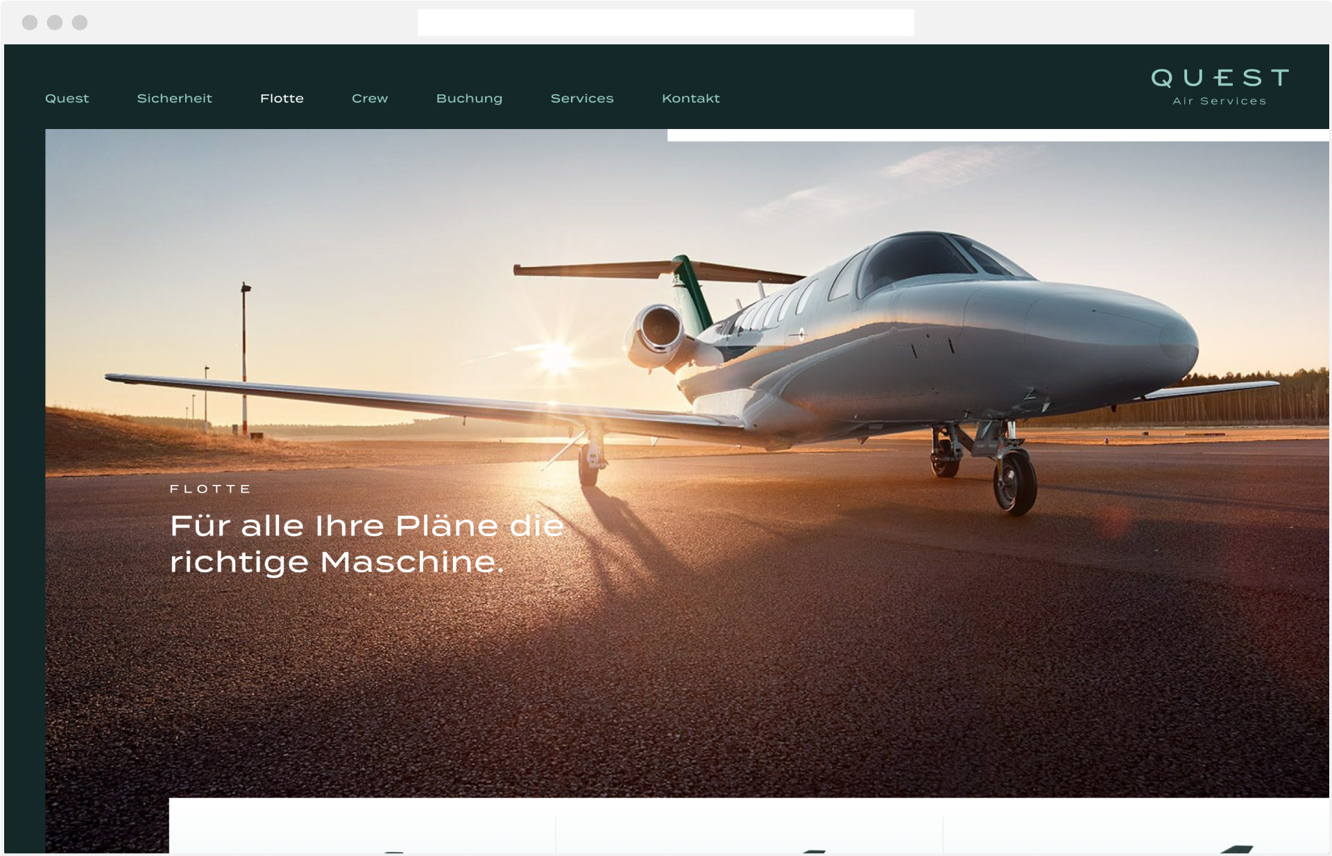 Webdesign Quest Air Services Flugzeug