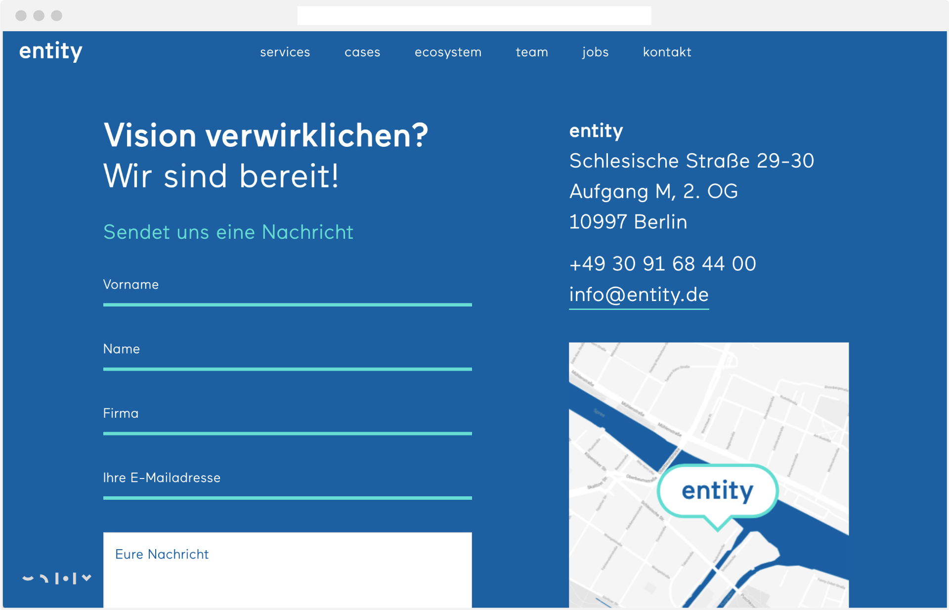 Webdesign entity kontakt